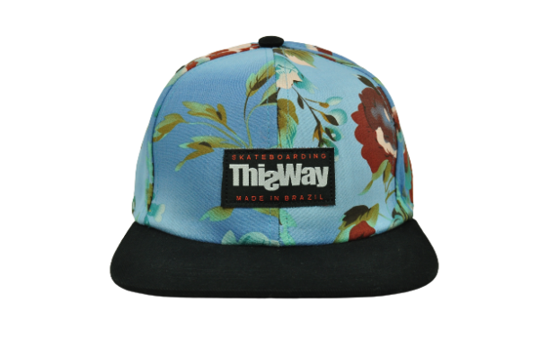 BONÉ STRAPBACK FLORAL AZUL